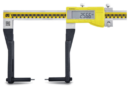 0-300mm Digitaler Messschieber, 0,005mm Auflösung, IP54, ISO 17025 Kalibriert, langer Schnabel 90mm - Microtech Metrology