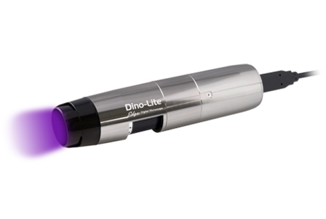 AM8517MT-FVW USB Mikroskop, 8MP, 20x-220x, schaltbares UV 395 nm + Weiß, AMR, Aluminium - Dino-Lite