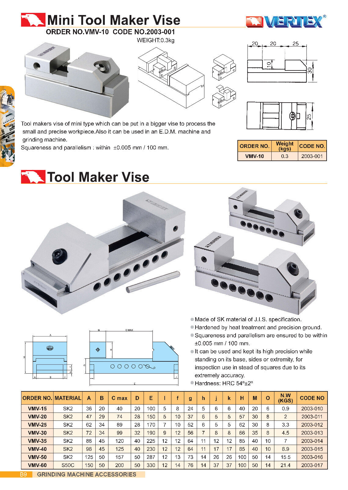 Mini tool maker vise