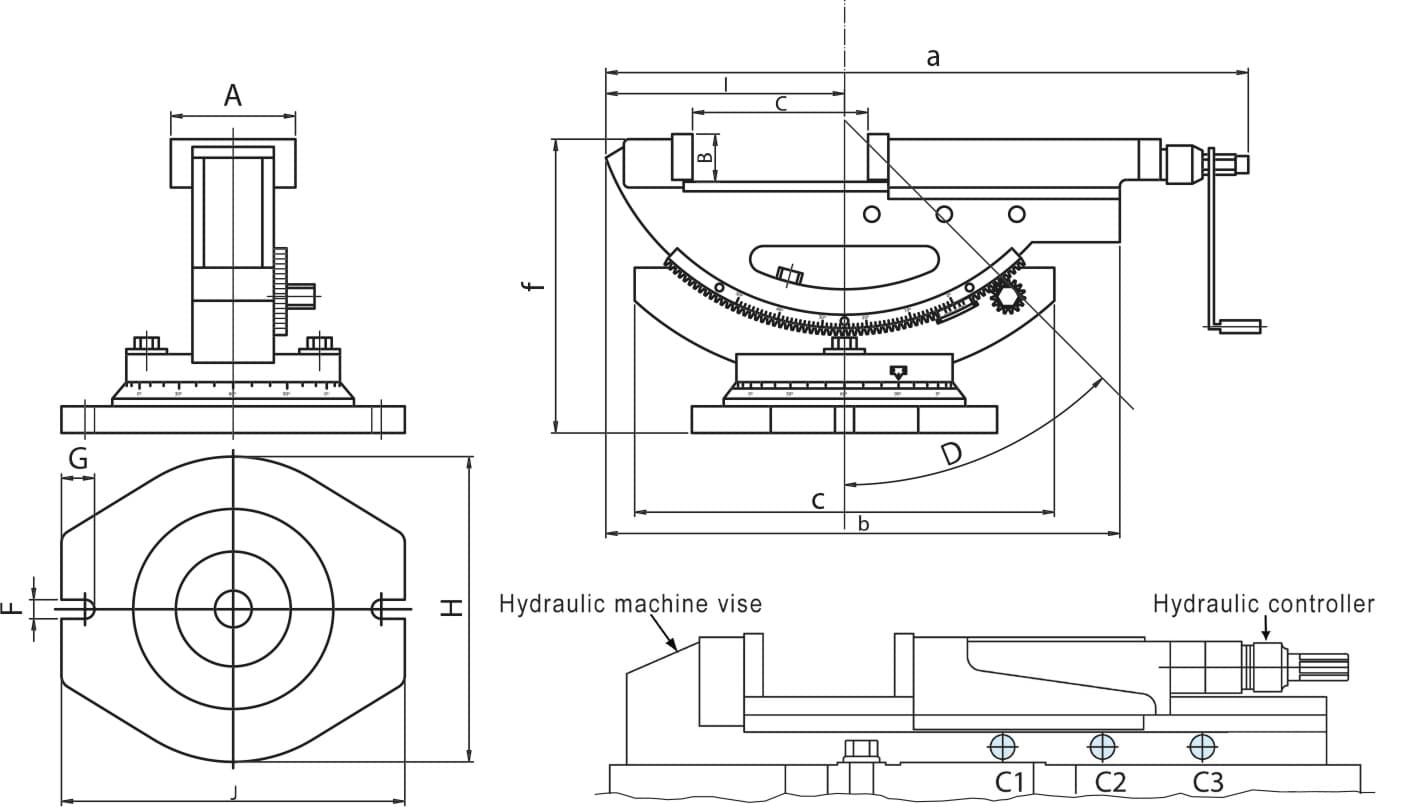 Kippbarer Hydraulischer Maschinenschraubstock