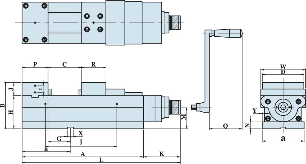 Maschinenschraubstock mit großer Öffnung, wahlweise hydraulisch